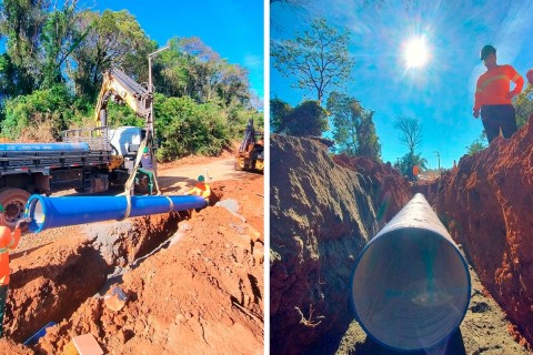 Implantação da nova adutora do Rio Uruguai supera metas e avança acima do planejado