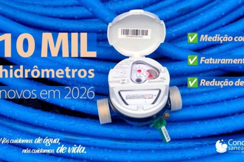 Concórdia Saneamento amplia meta e projeta instalar 10 mil novos hidrômetros este ano