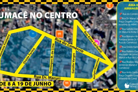 Testes de fumaça começam na segunda-feira para identificar ligações irregulares na rede de esgoto de Concórdia