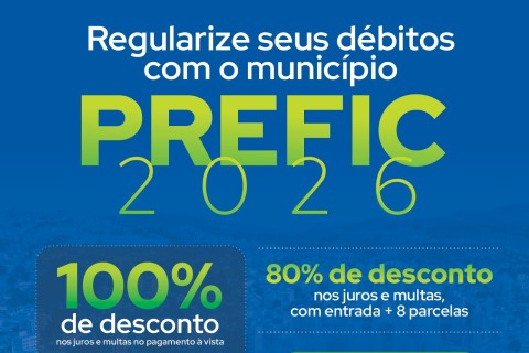 Lançado o PREFIC - Programa de Recuperação Fiscal para contribuintes em débito com o município